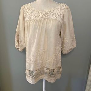 Sundance Lace & Embroiled Boho Top